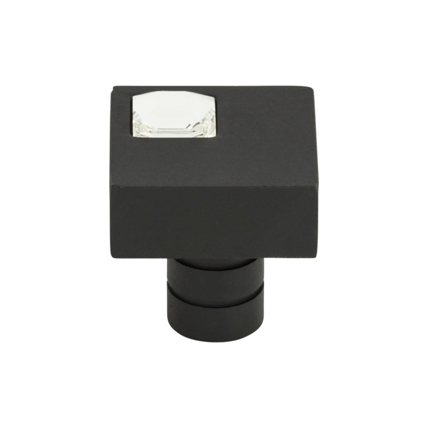 ATLAS 3194-BL Crystal 1" Length Square Knob - Matte Black