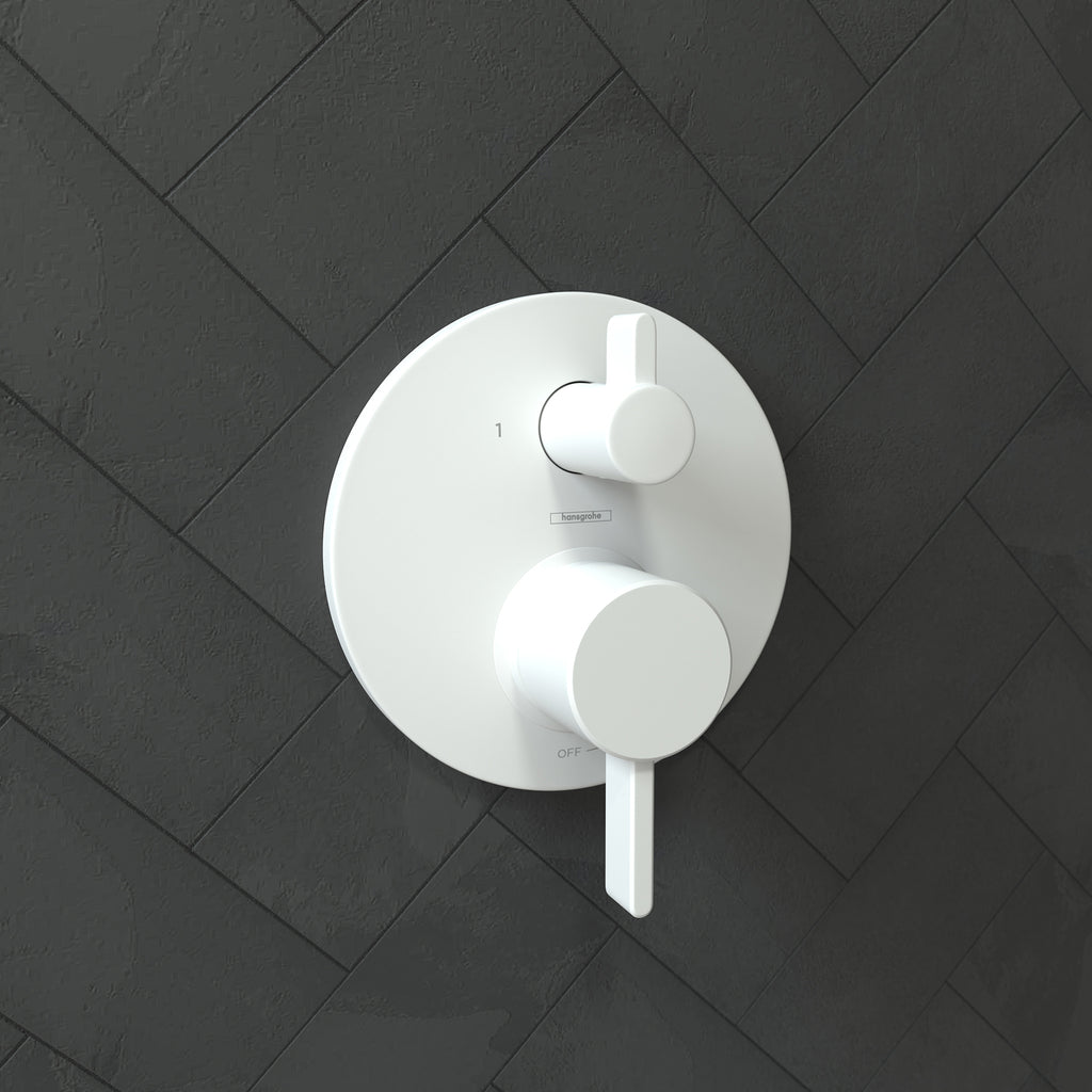 HANSGROHE 04447700 Ecostat Pressure Balance Trim S with Diverter - Matte White