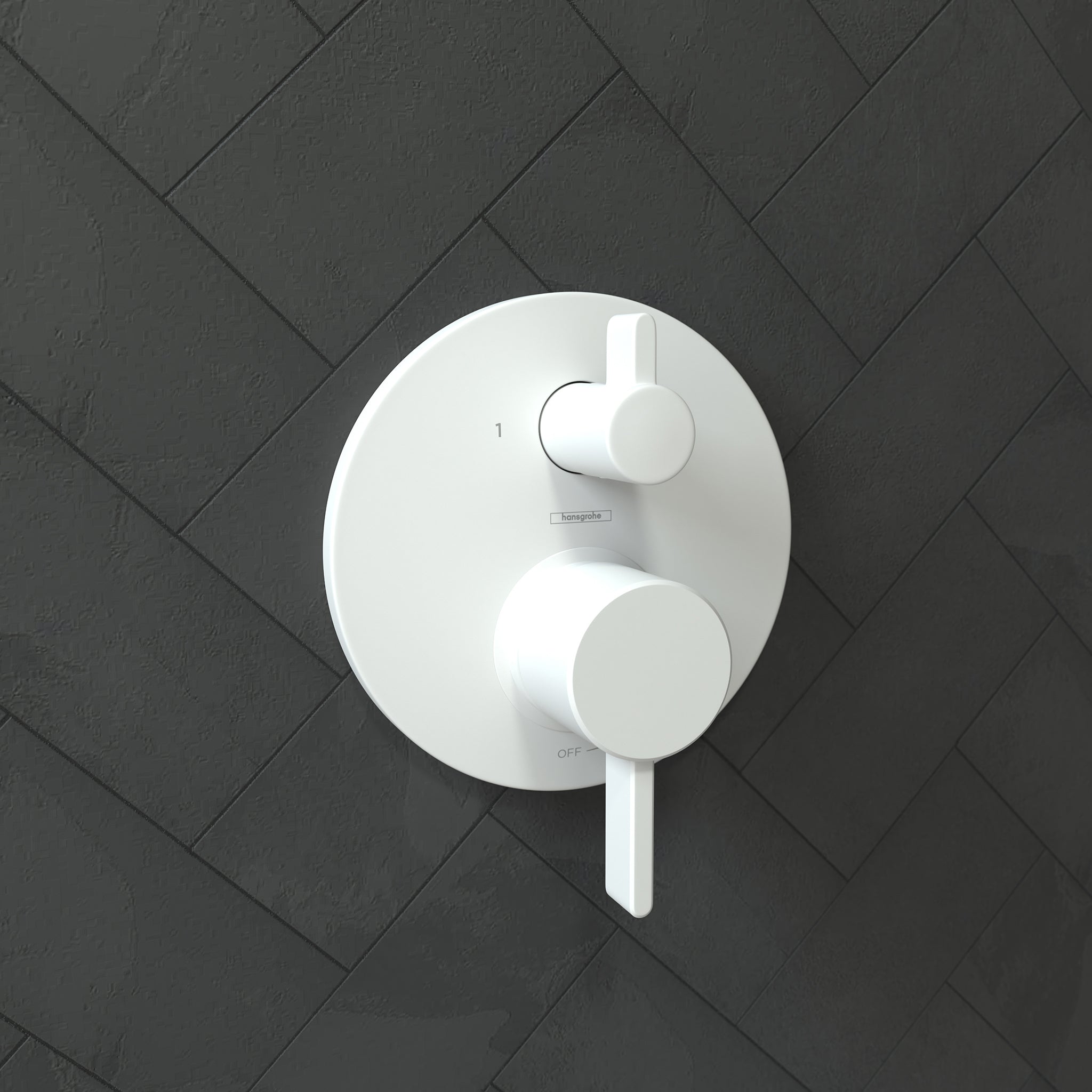 HANSGROHE 04447700 Ecostat Pressure Balance Trim S with Diverter - Matte White