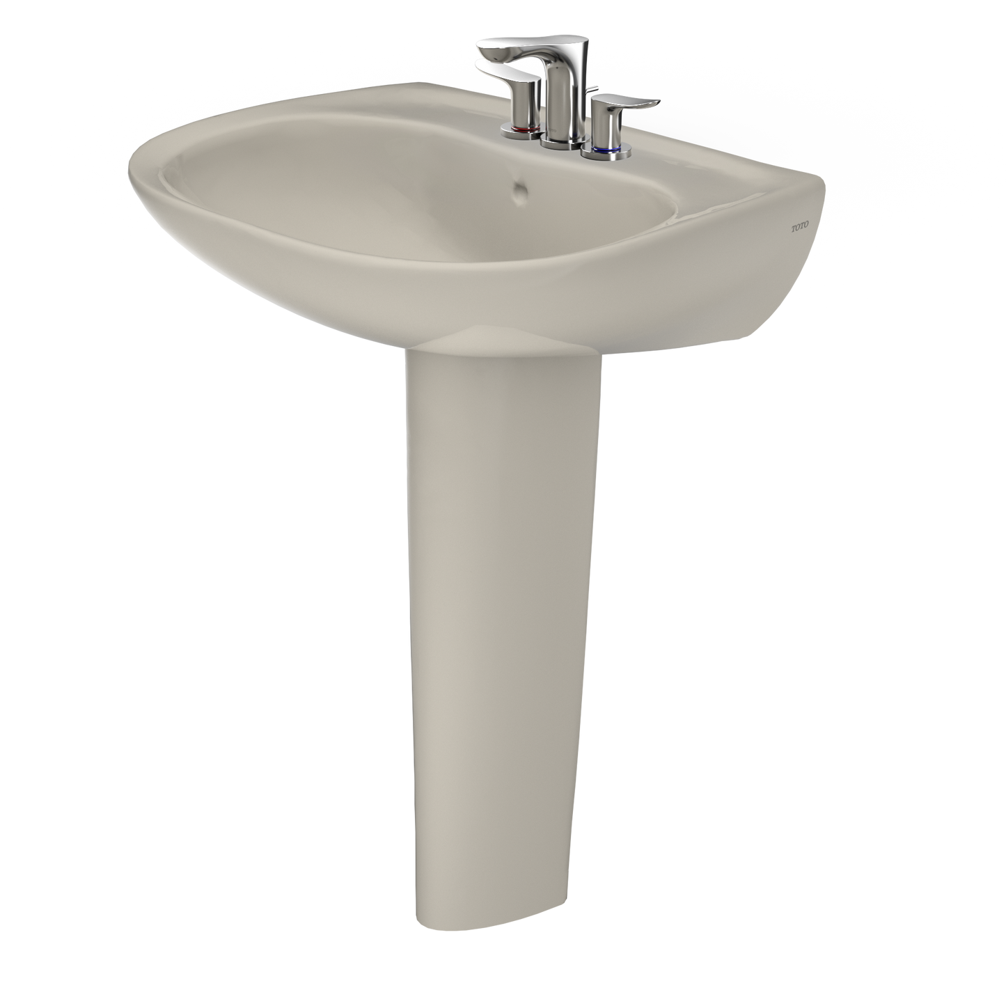 TOTO LPT242.4G#03 Prominence Oval Basin Pedestal Bathroom Sink With Cefiontect For 4 Inch Center Faucets - Bone