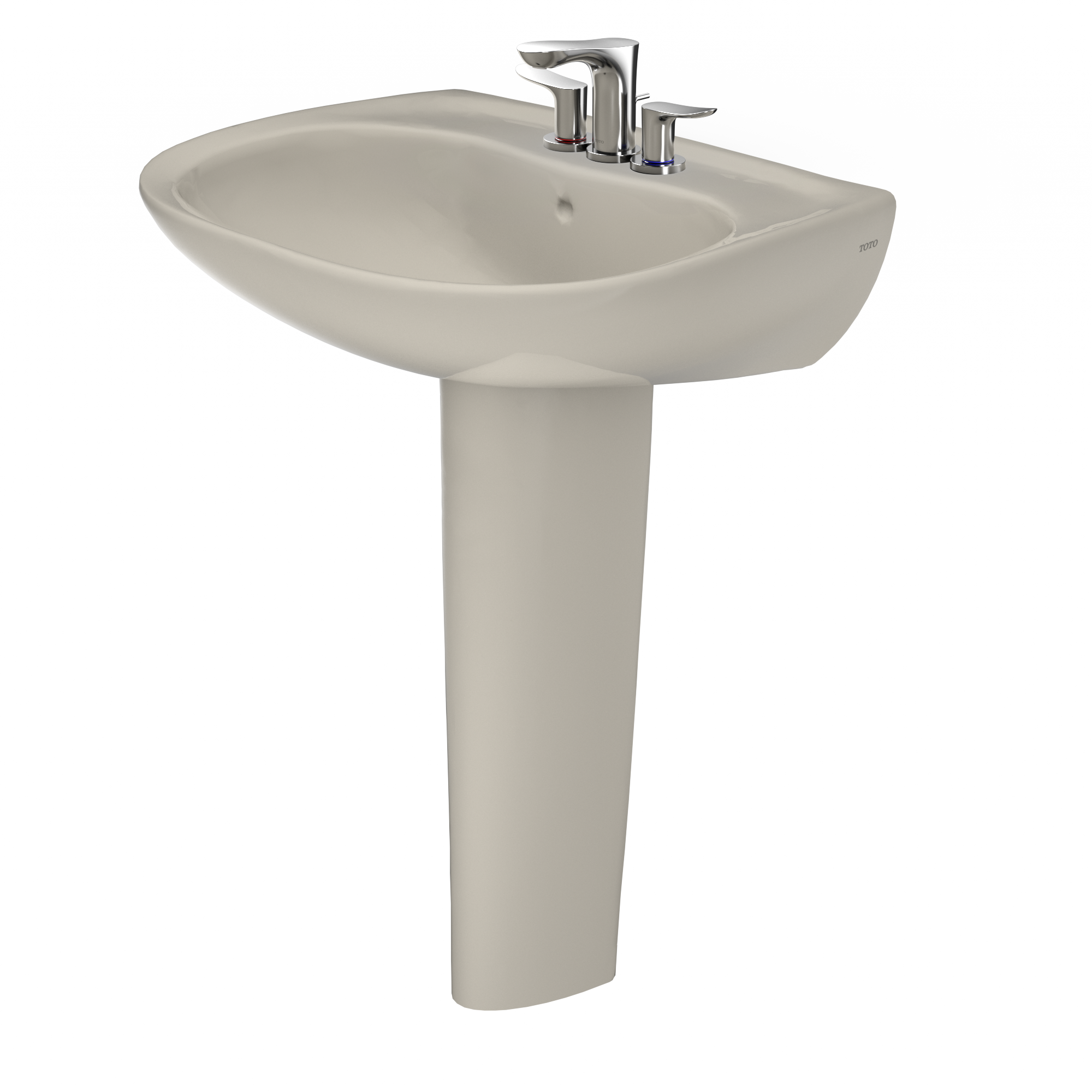 TOTO LPT242.4G#03 Prominence Oval Basin Pedestal Bathroom Sink With Cefiontect For 4 Inch Center Faucets - Bone