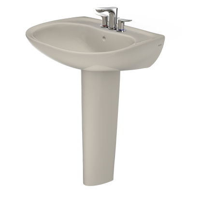 TOTO LPT242.4G#03 Prominence Oval Basin Pedestal Bathroom Sink With Cefiontect For 4 Inch Center Faucets - Bone
