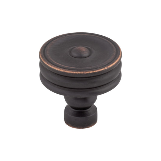 TOP KNOBS TK881UM Brixton Ridged 1 1/4" Diameter Round Knob - Umbrio