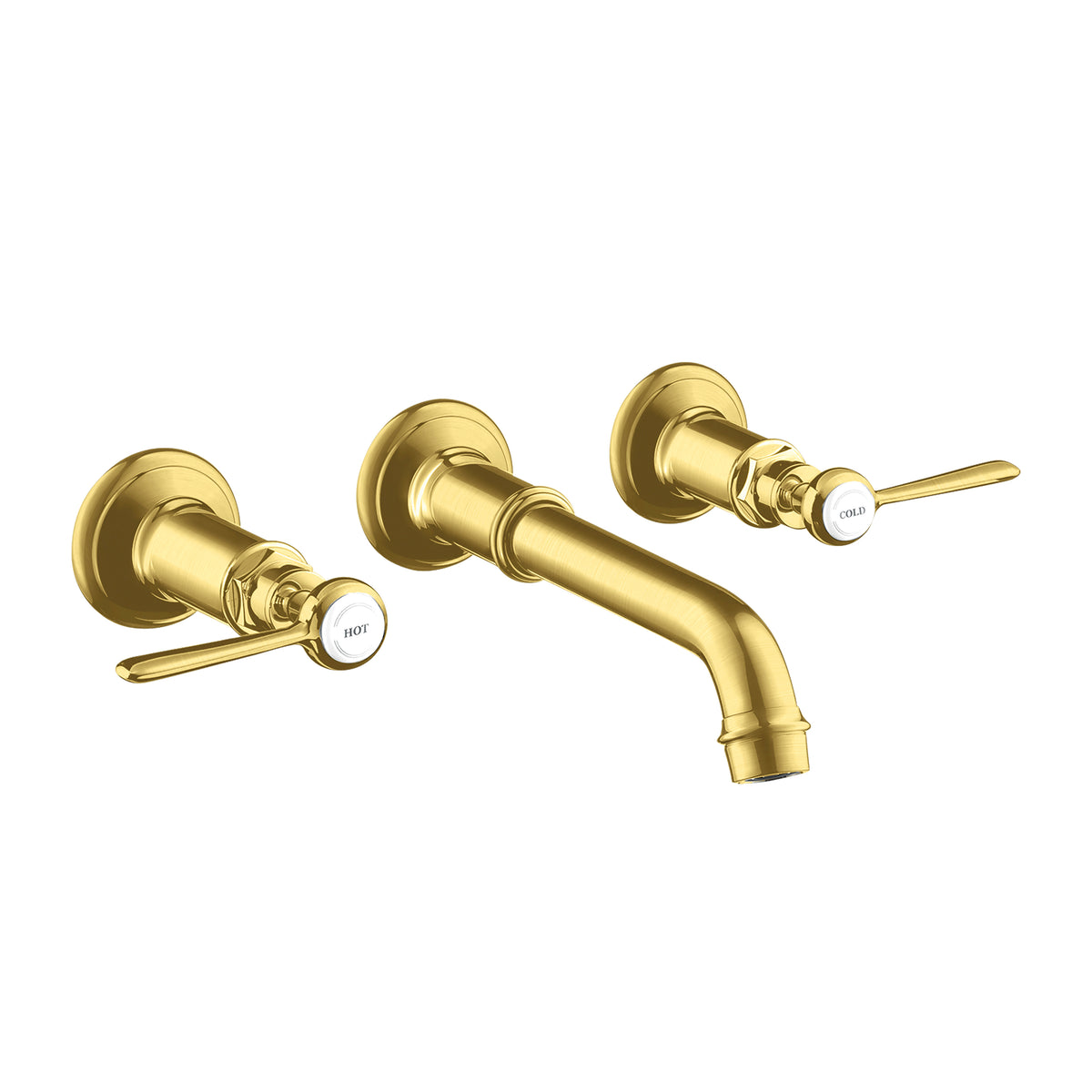 AXOR 16534251 Montreux Wall-Mounted Widespread Faucet Trim with Lever Handles, 1.2 GPM - Brushed Gold Optic