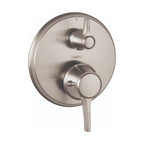HANSGROHE 15753821 Ecostat Classic Thermostatic Trim with Volume Control and Diverter, Round - Brushed Nickel