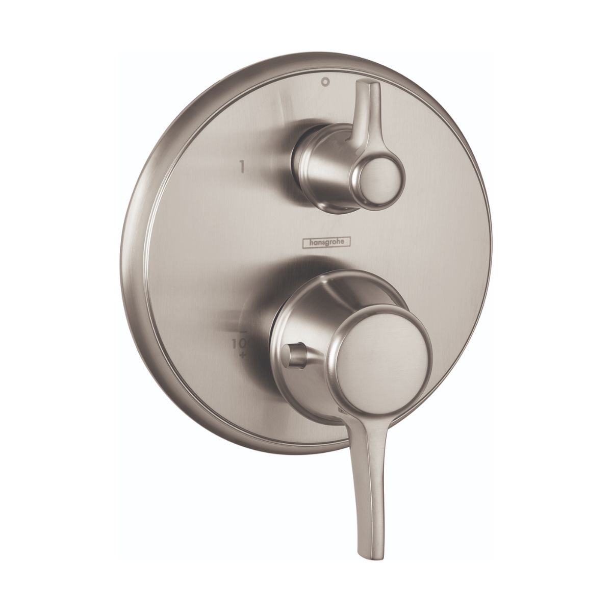 HANSGROHE 15753821 Ecostat Classic Thermostatic Trim with Volume Control and Diverter, Round - Brushed Nickel