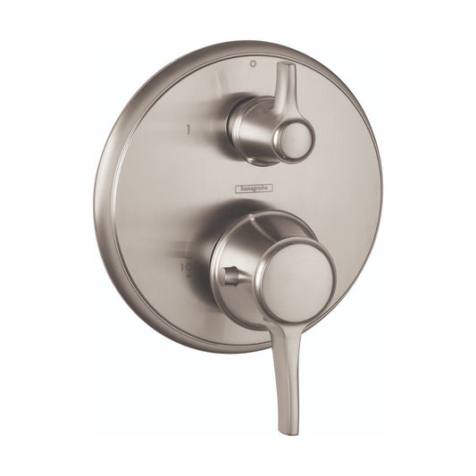 HANSGROHE 15753821 Ecostat Classic Thermostatic Trim with Volume Control and Diverter, Round - Brushed Nickel