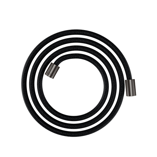 AXOR 28291340 Shower Solutions Textile Hose with Cylindrical Nut, 79" - Brushed Black Chrome