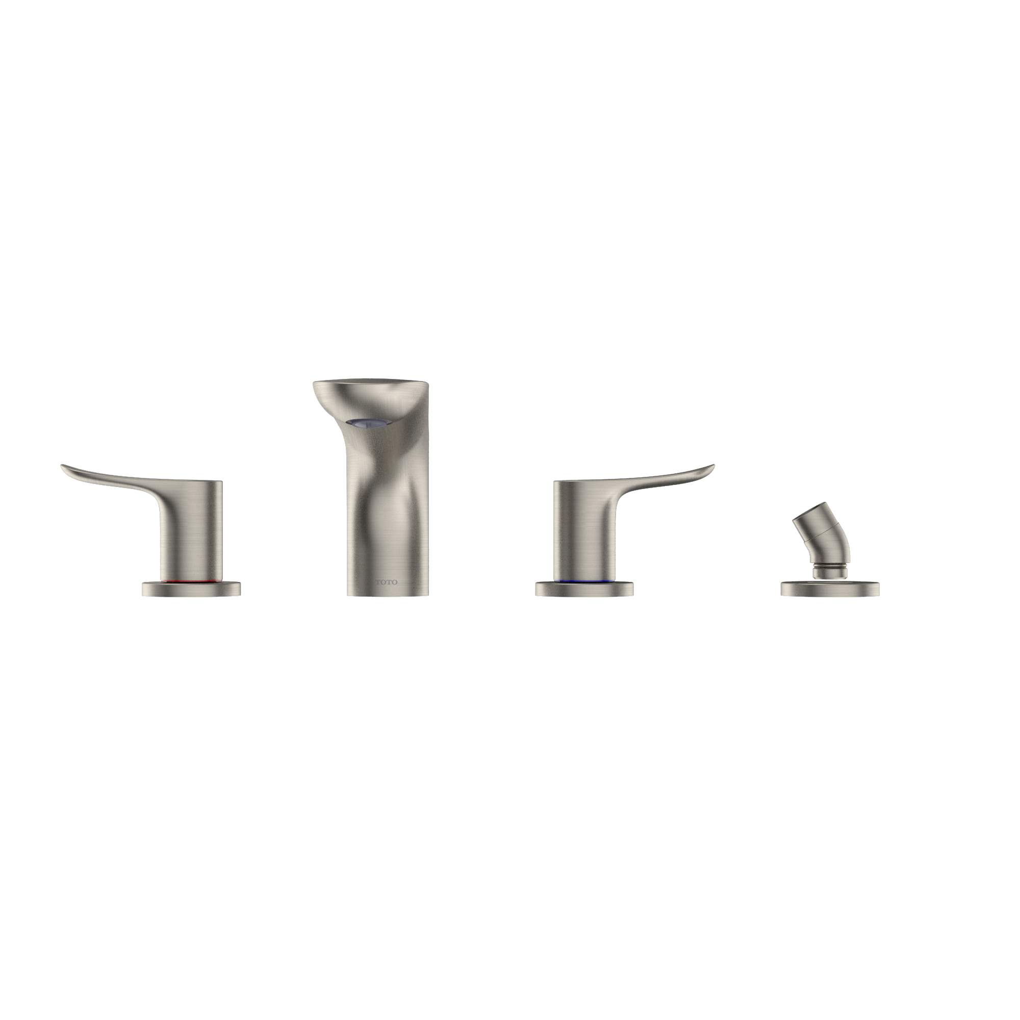 TOTO TBG01202U#BN Go Two-Handle Deck-Mount Roman Tub Filler Trim With Handshower - Brushed Nickel