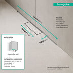 HANSGROHE 56220001 RainDrain Minimalistic Complete Set 2", 31 1/2" Trim and Installation Set - Brushed Stainless Steel