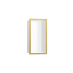 HANSGROHE 56096990 XtraStoris Individual Wall Niche Matte White with Design Frame 12"x 6"x 4" - Polished Gold Optic