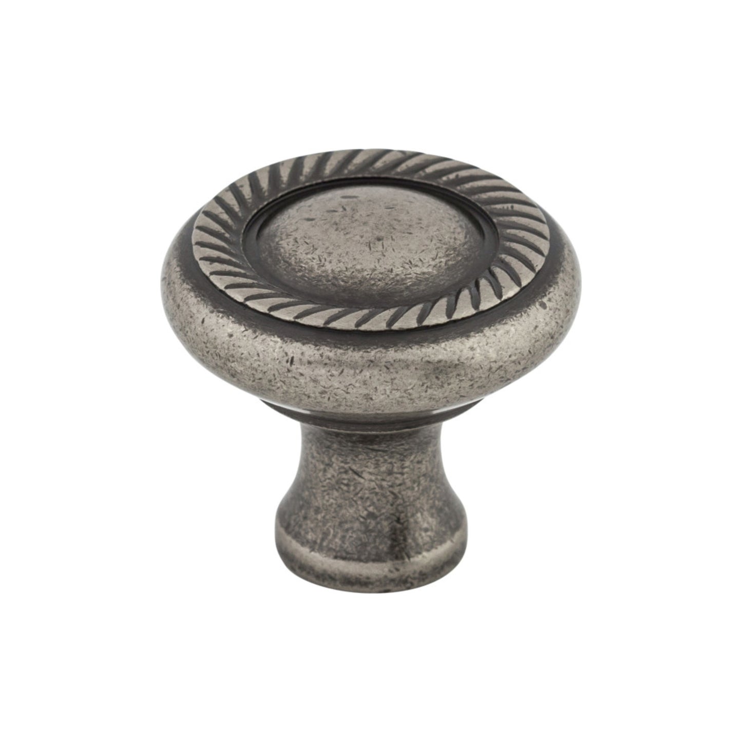 TOP KNOBS M329 Swirl Cut 1 1/4" Diameter Round Knob - Pewter Antique