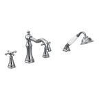 MOEN TS21102 Weymouth  Two-Handle Roman Tub Faucet Includes Hand Shower In Chrome