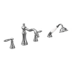 MOEN TS21104 Weymouth Two-Handle Diverter Roman Tub Faucet Including Handheld Shower - Chrome