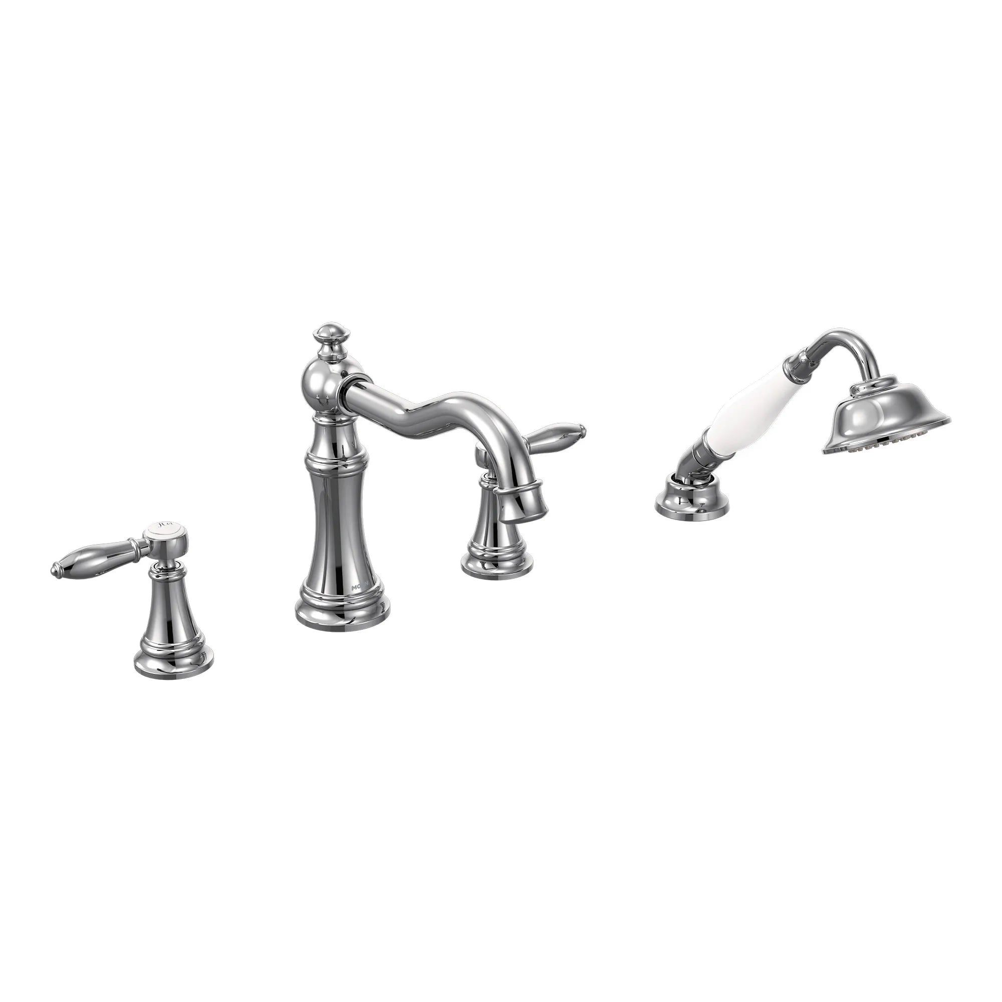 MOEN TS21104 Weymouth Two-Handle Diverter Roman Tub Faucet Including Handheld Shower - Chrome