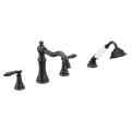 MOEN TS21104BL Weymouth Two-Handle Diverter Roman Tub Faucet Including Handheld Shower - Matte Black