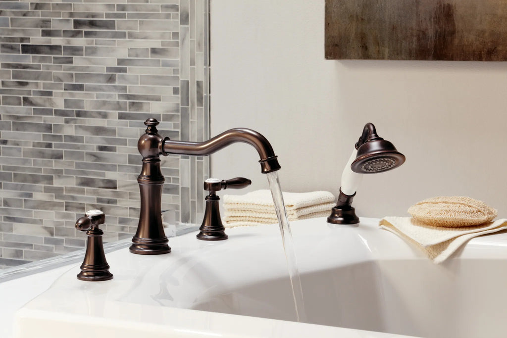 MOEN TS21104 Weymouth Two-Handle Diverter Roman Tub Faucet Including Handheld Shower - Chrome