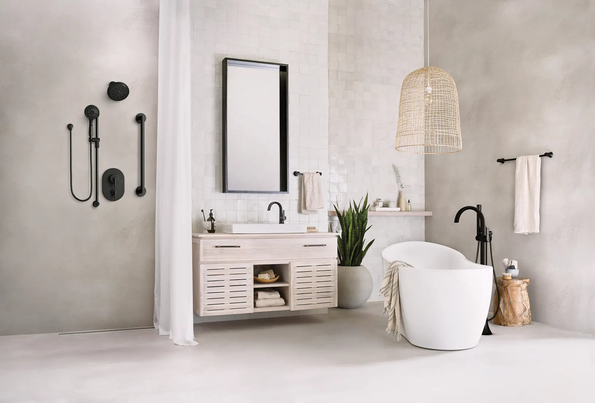 MOEN S122BL 8" Shower Arm - Matte Black