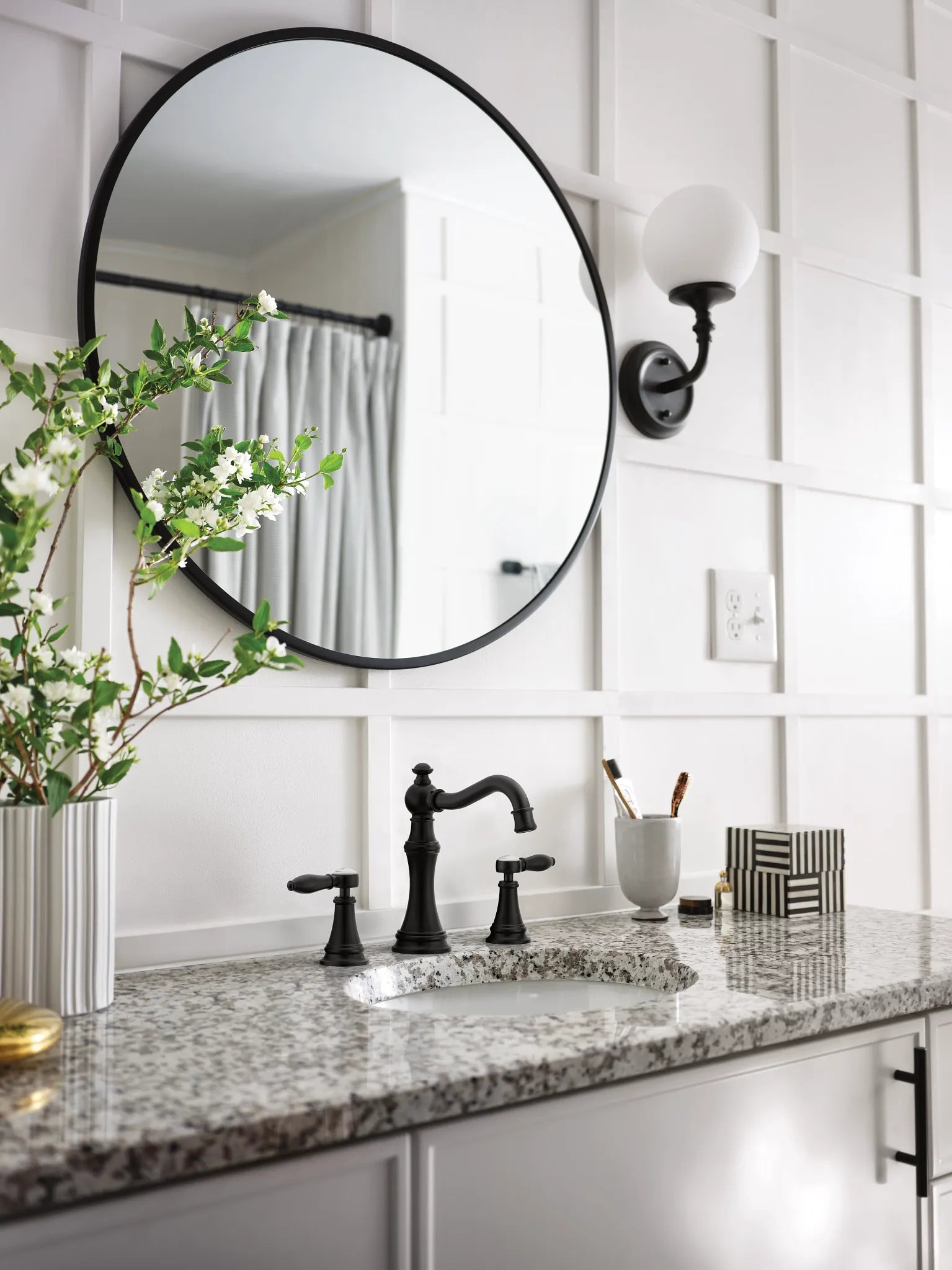 MOEN TVS42108BL Weymouth Two-Handle High Arc Bathroom Faucet - Matte Black