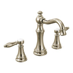 MOEN TS42108NL Weymouth Two-Handle High Arc Bathroom Faucet - Polished Nickel