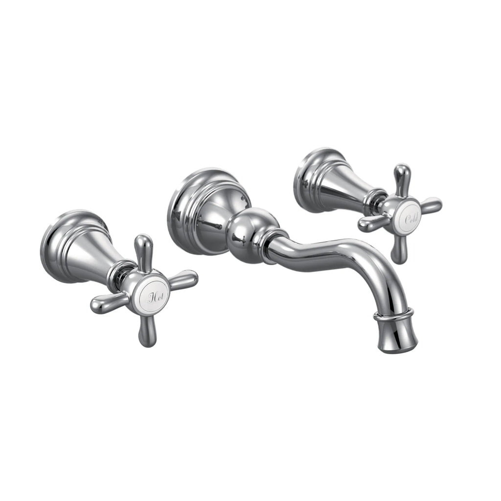 MOEN TS42112 Weymouth Two-Handle High Arc Wall Mount Bathroom Faucet - Chrome