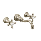MOEN TS42112NL Weymouth Two-Handle High Arc Wall Mount Bathroom Faucet - Polished Nickel