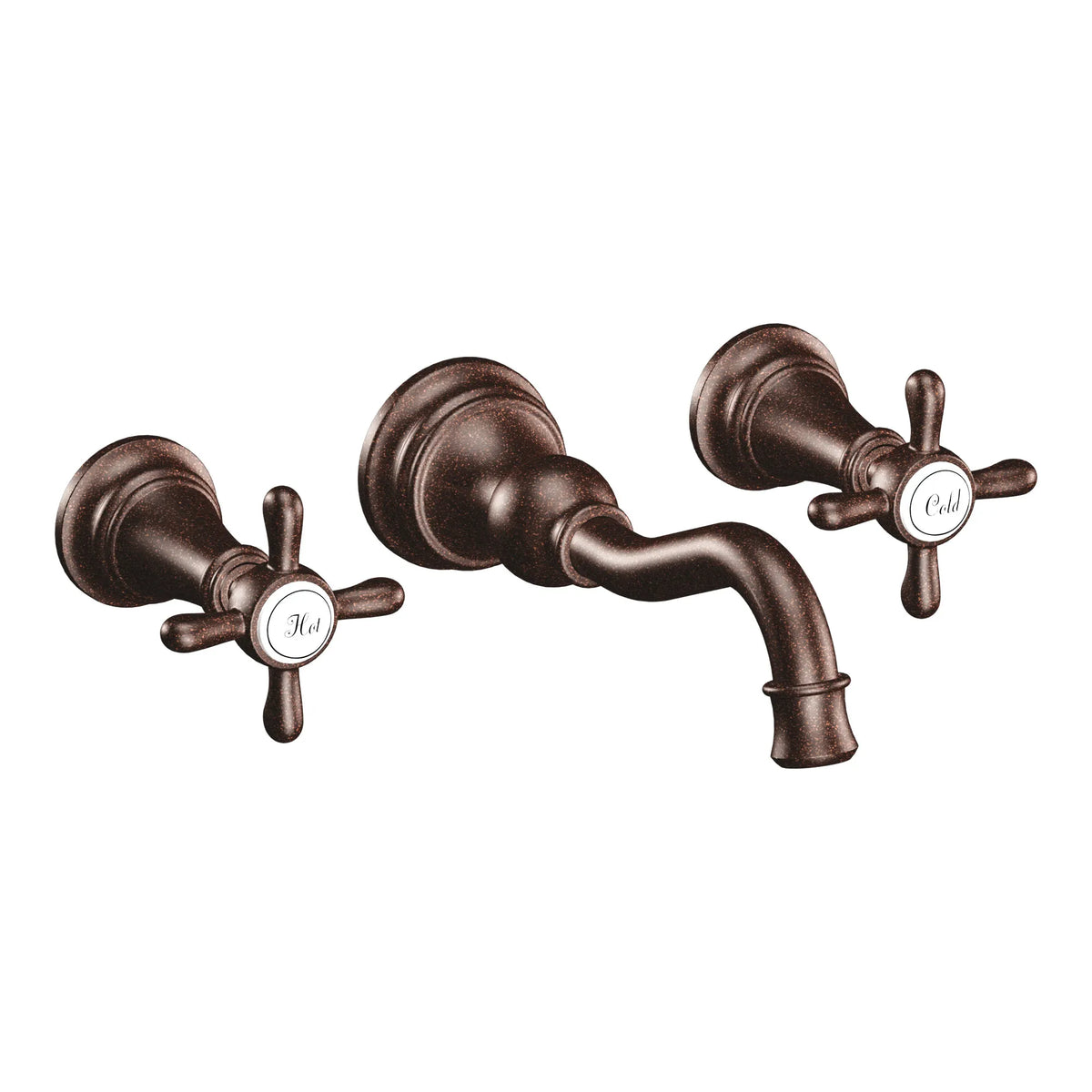 MOEN TS42112ORB Weymouth Two-Handle High Arc Wall Mount Bathroom Faucet - Oil Rubbed Bronze