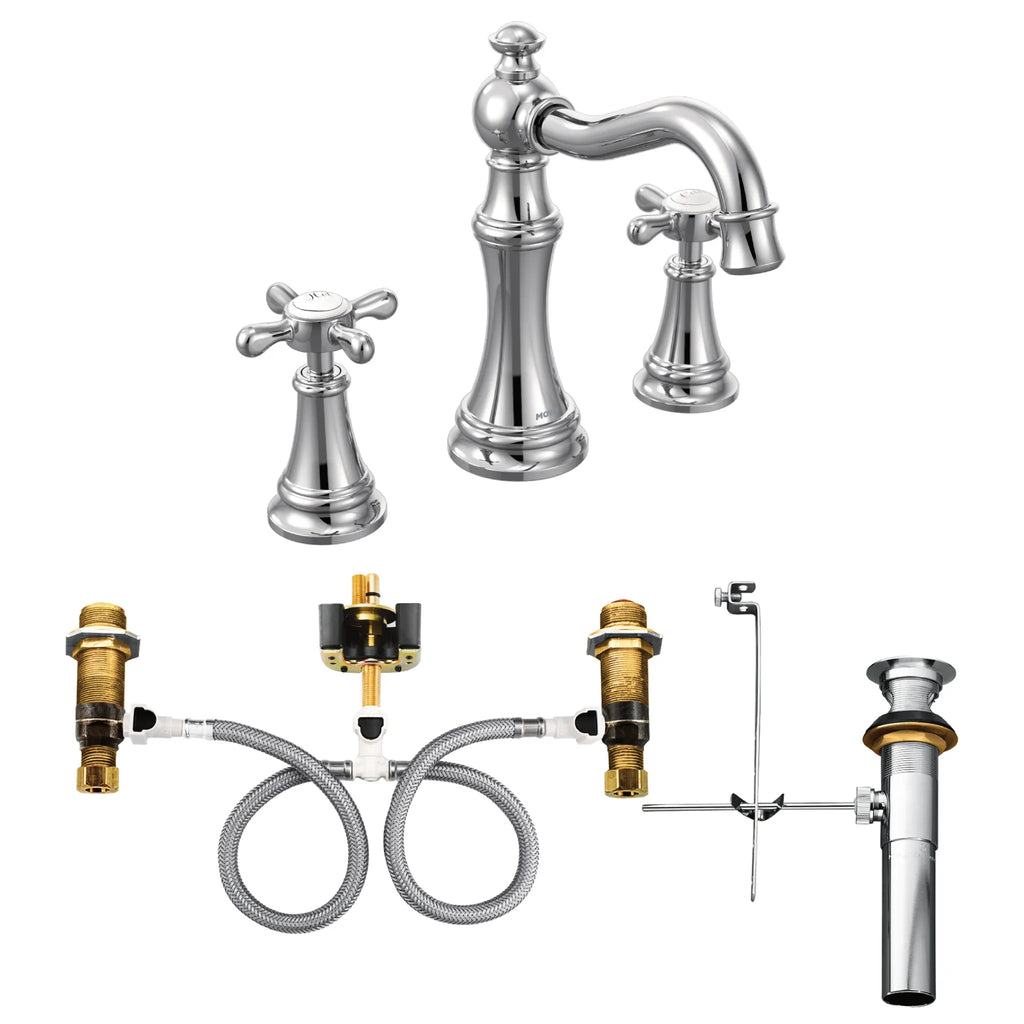 MOEN TVS42114 Weymouth Two-Handle High Arc Bathroom Faucet - Chrome
