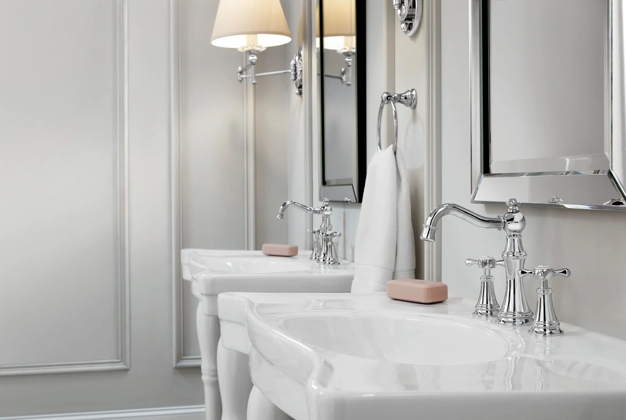 MOEN TS42108 Weymouth Two-Handle High Arc Bathroom Faucet - Chrome