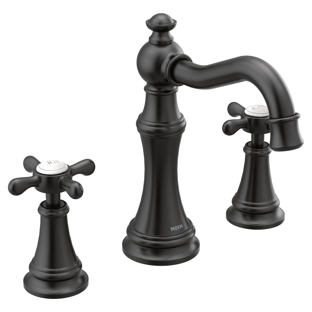 MOEN TVS42114BL Weymouth Two-Handle High Arc Bathroom Faucet - Matte Black
