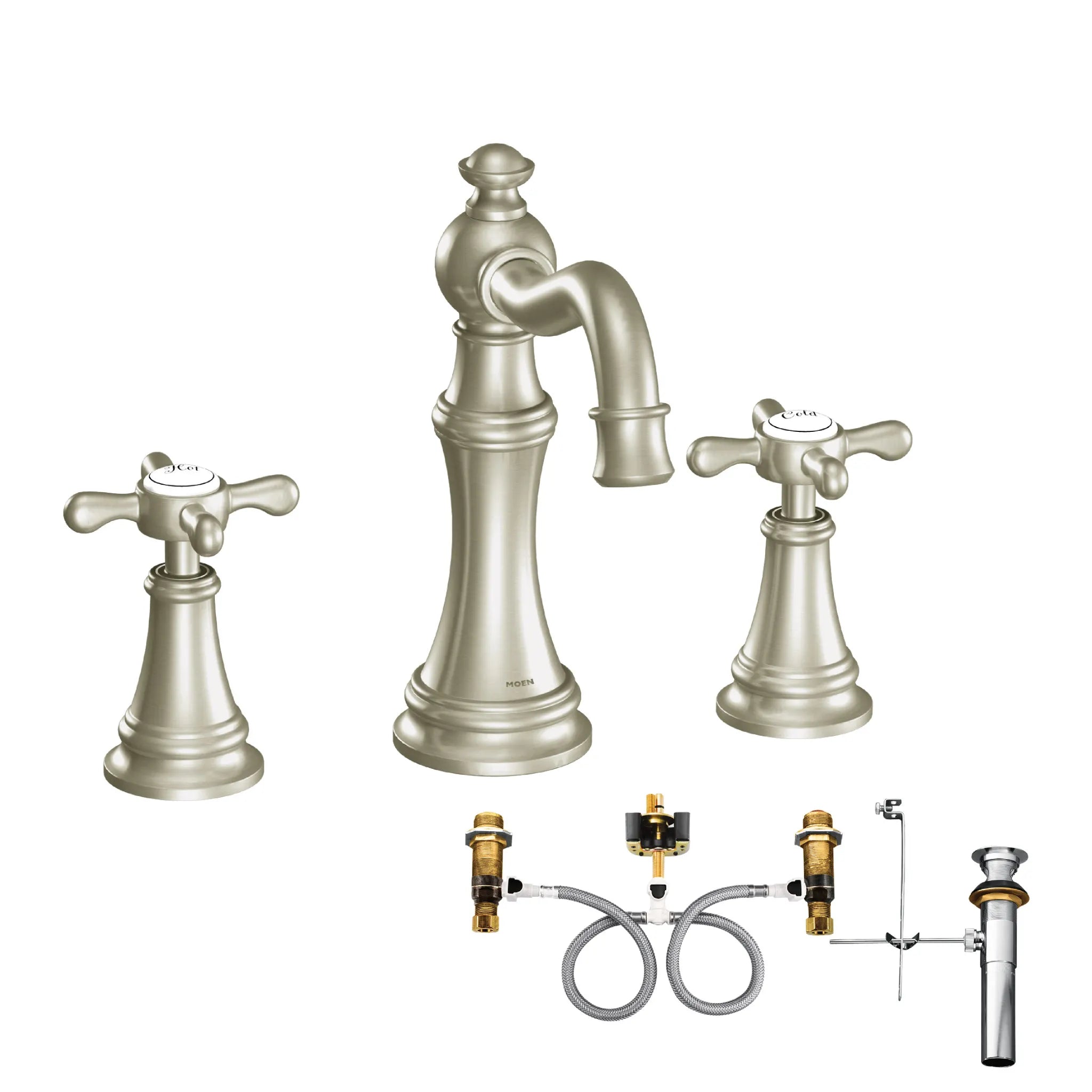 MOEN TVS42114BN Weymouth Two-Handle High Arc Bathroom Faucet - Brushed Nickel