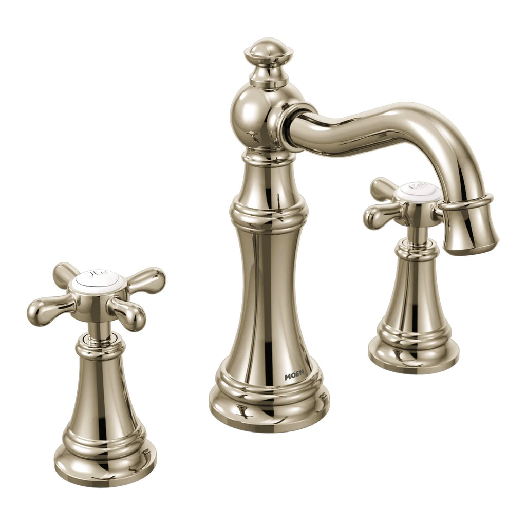 MOEN TVS42114NL Weymouth Two-Handle High Arc Bathroom Faucet - Polished Nickel