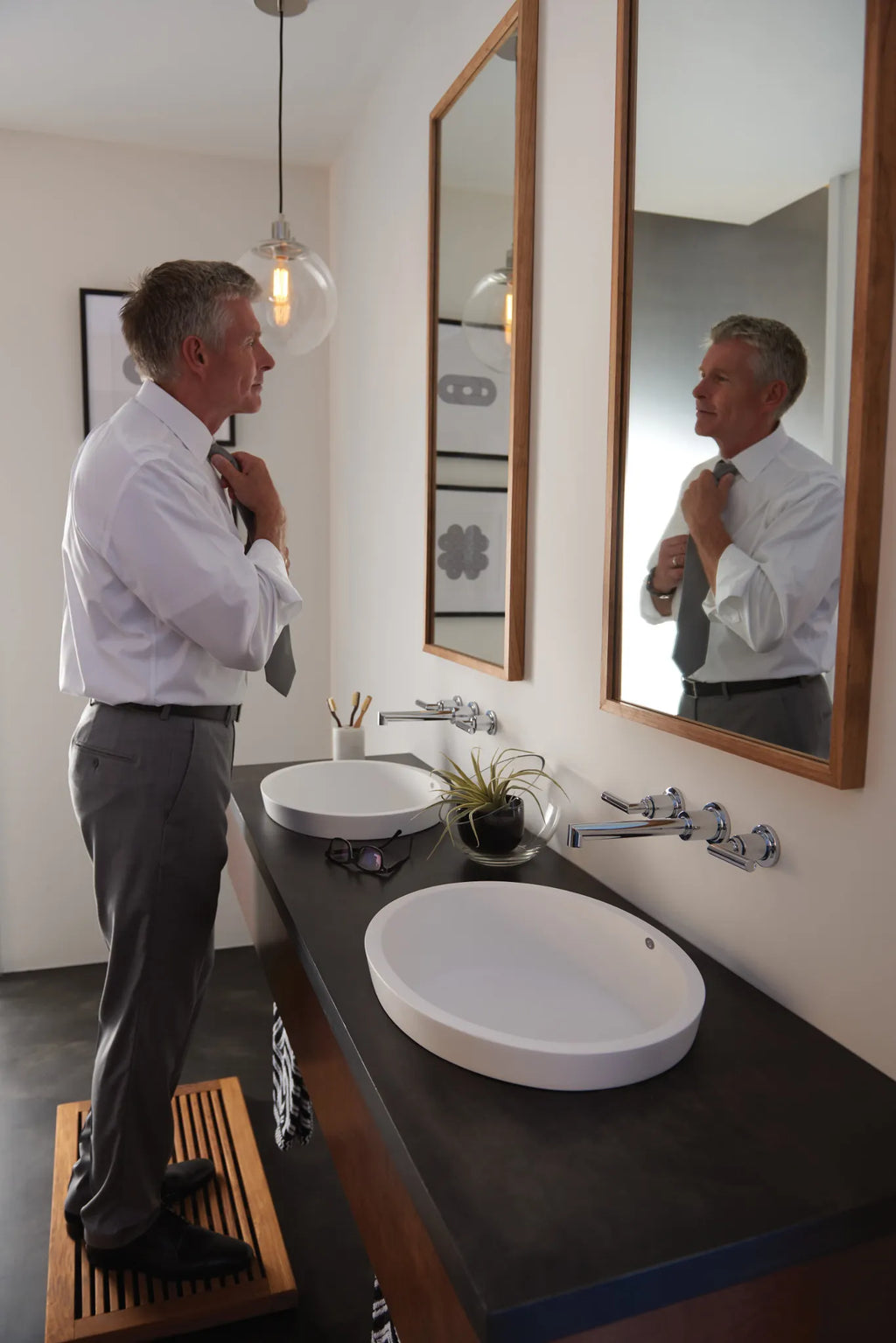 MOEN TS43003BL Arris  Two-Handle Wall Mount Bathroom Faucet In Matte Black