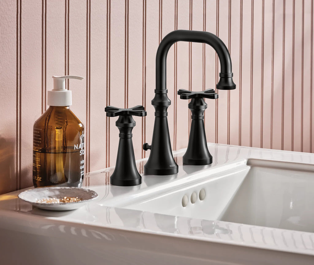 MOEN TVS44103BL Colinet Two-Handle High Arc Bathroom Faucet - Matte Black