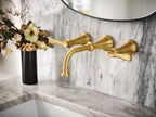 MOEN TS44104BG Colinet Two-Handle Wall Mount Bathroom Faucet - Brushed Gold