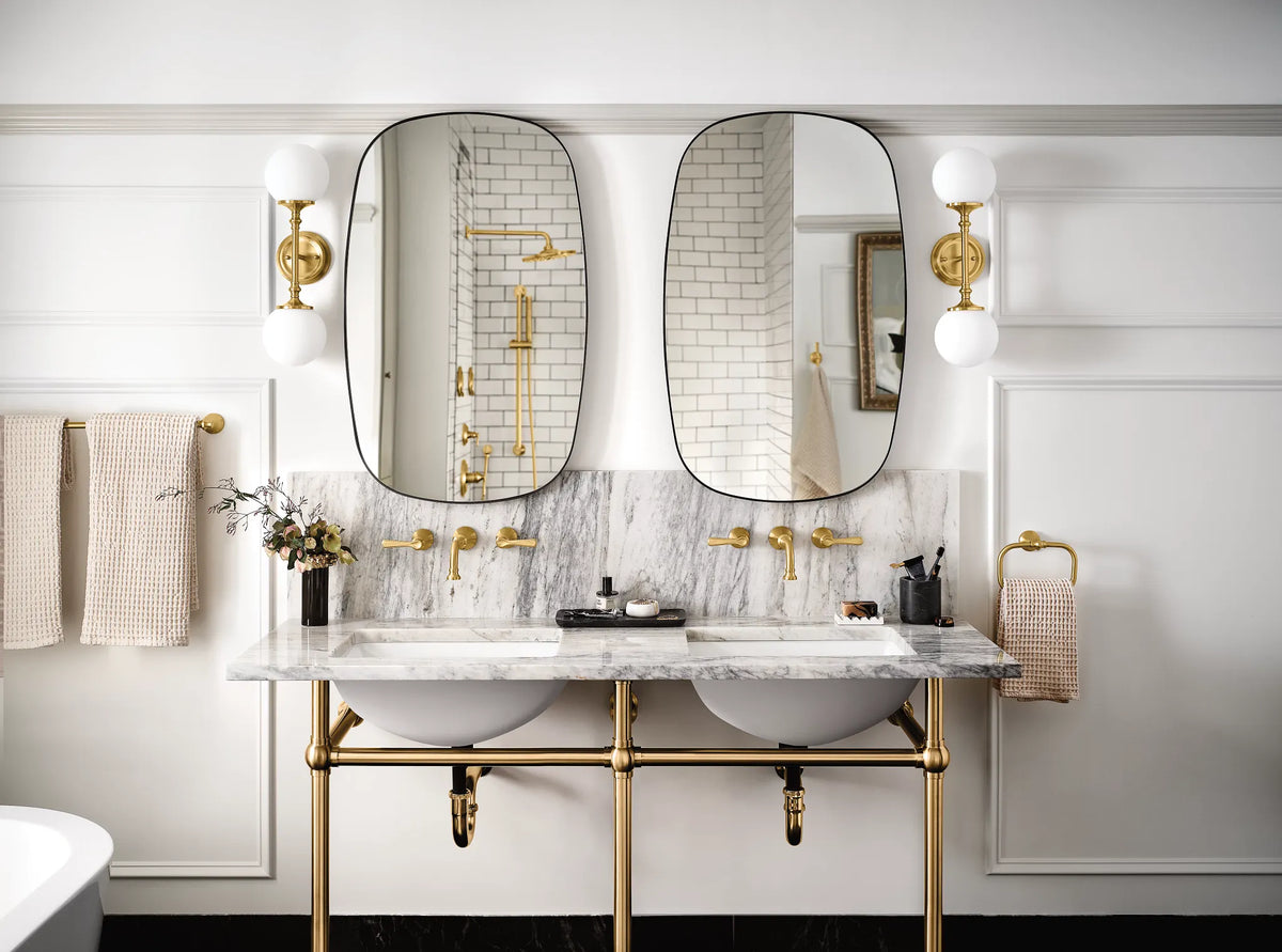 MOEN TS44104BG Colinet Two-Handle Wall Mount Bathroom Faucet - Brushed Gold