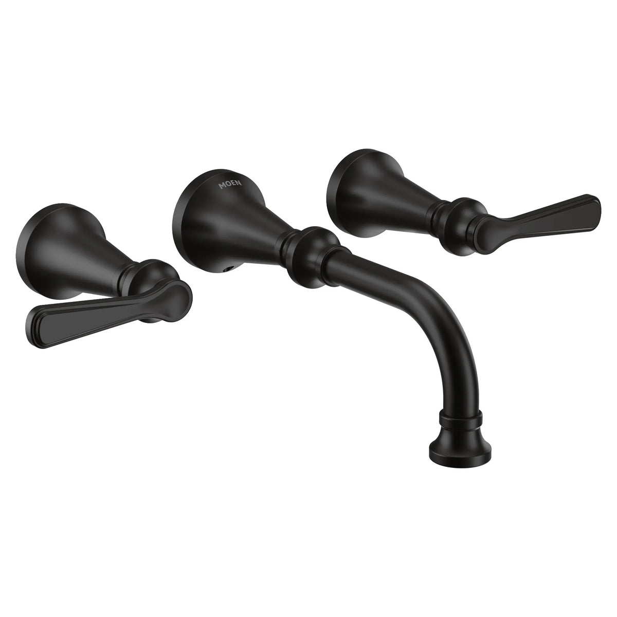 MOEN TS44104BL Colinet Two-Handle Wall Mount Bathroom Faucet - Matte Black