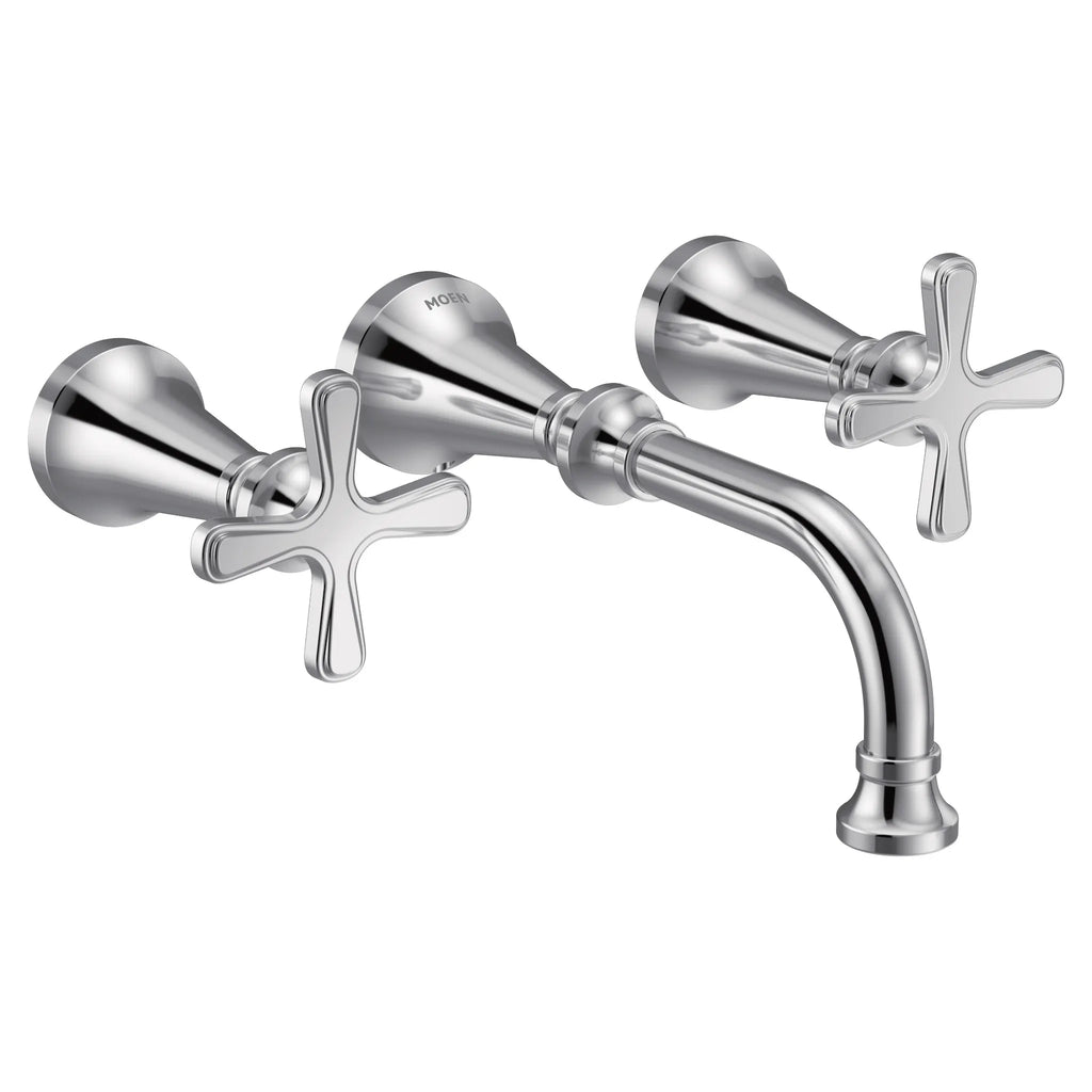 MOEN TS44105 Colinet Two-Handle Wall Mount Bathroom Faucet - Chrome