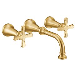 MOEN TS44105BG Colinet  Two-Handle Wall Mount Bathroom Faucet In Brushed Gold