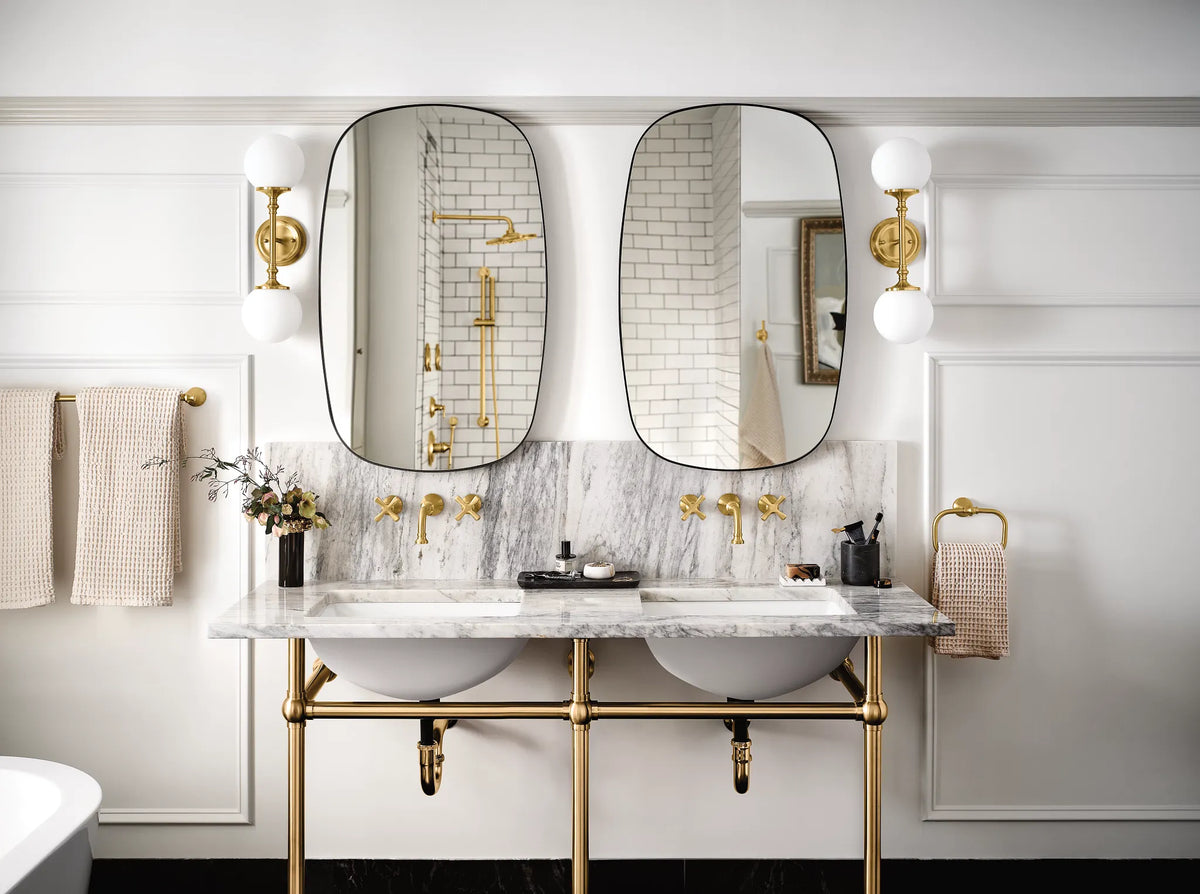 MOEN TS44105BG Colinet Two-Handle Wall Mount Bathroom Faucet - Brushed Gold