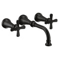 MOEN TS44105BL Colinet Two-Handle Wall Mount Bathroom Faucet - Matte Black
