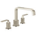 MOEN TS578NLBN Cambium Two-Handle High Arc Roman Tub Faucet - Brushed Nickel/Polished Nickel