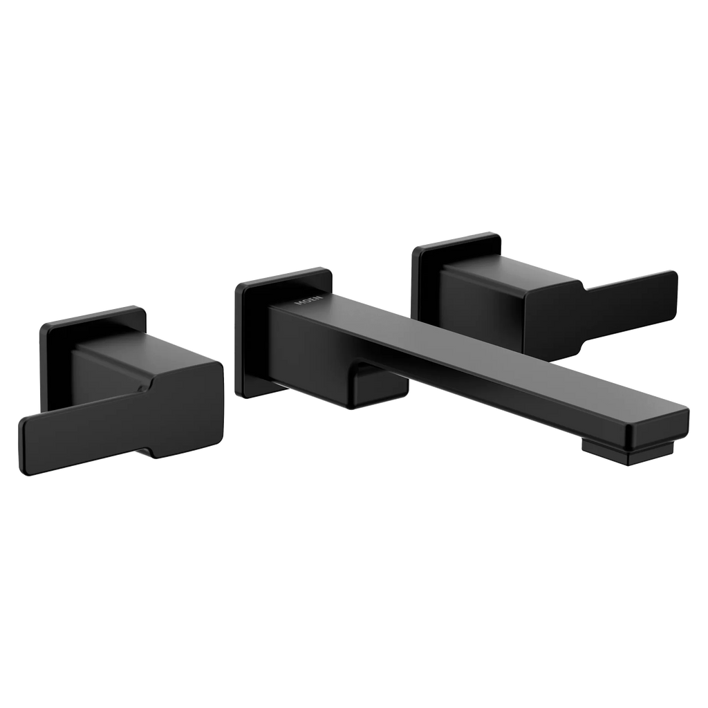 MOEN TS6731BL 90 Degree Two-Handle Wall Mount Bathroom Faucet - Matte Black