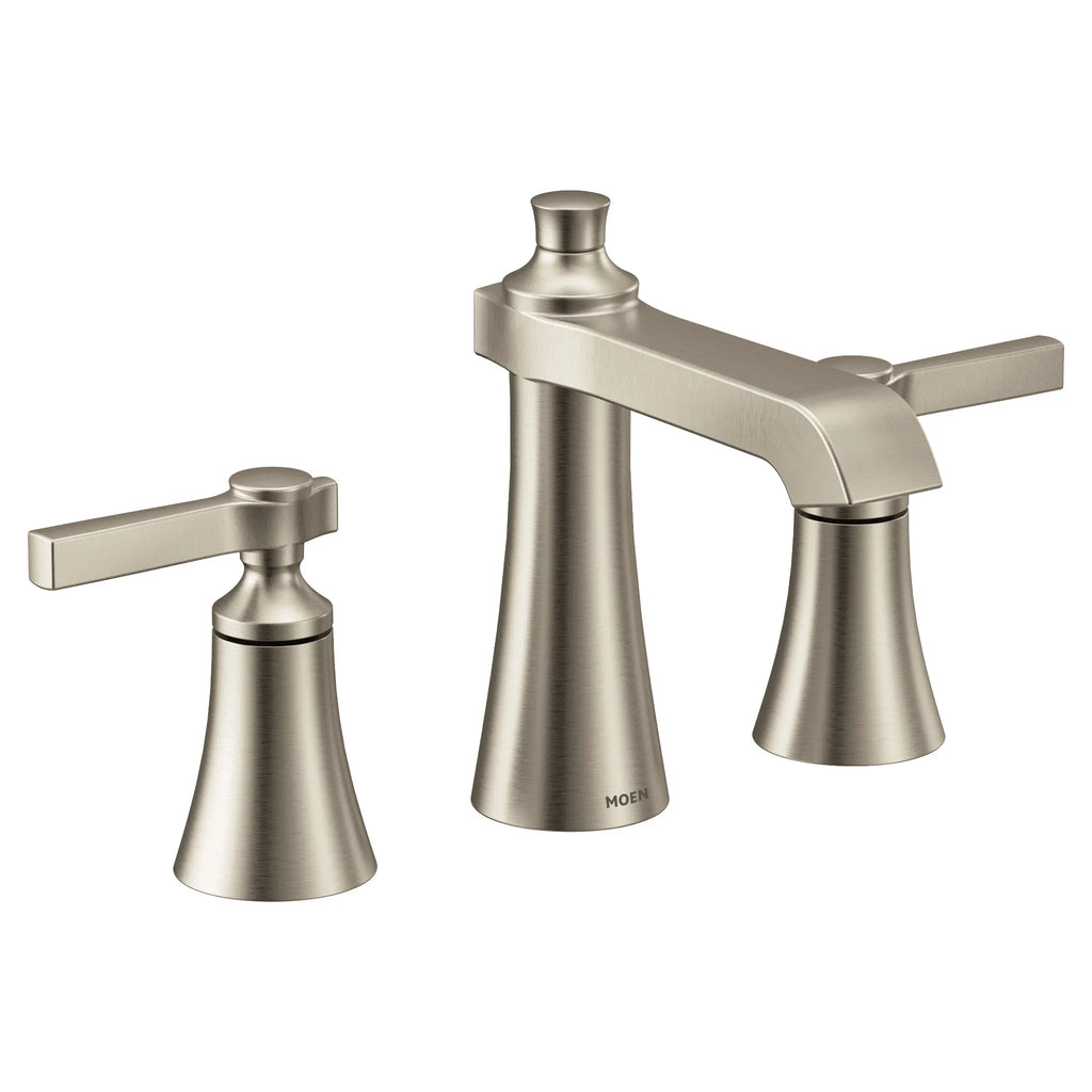 MOEN TS6984BN Flara Two-Handle High Arc Bathroom Faucet - Brushed Nickel