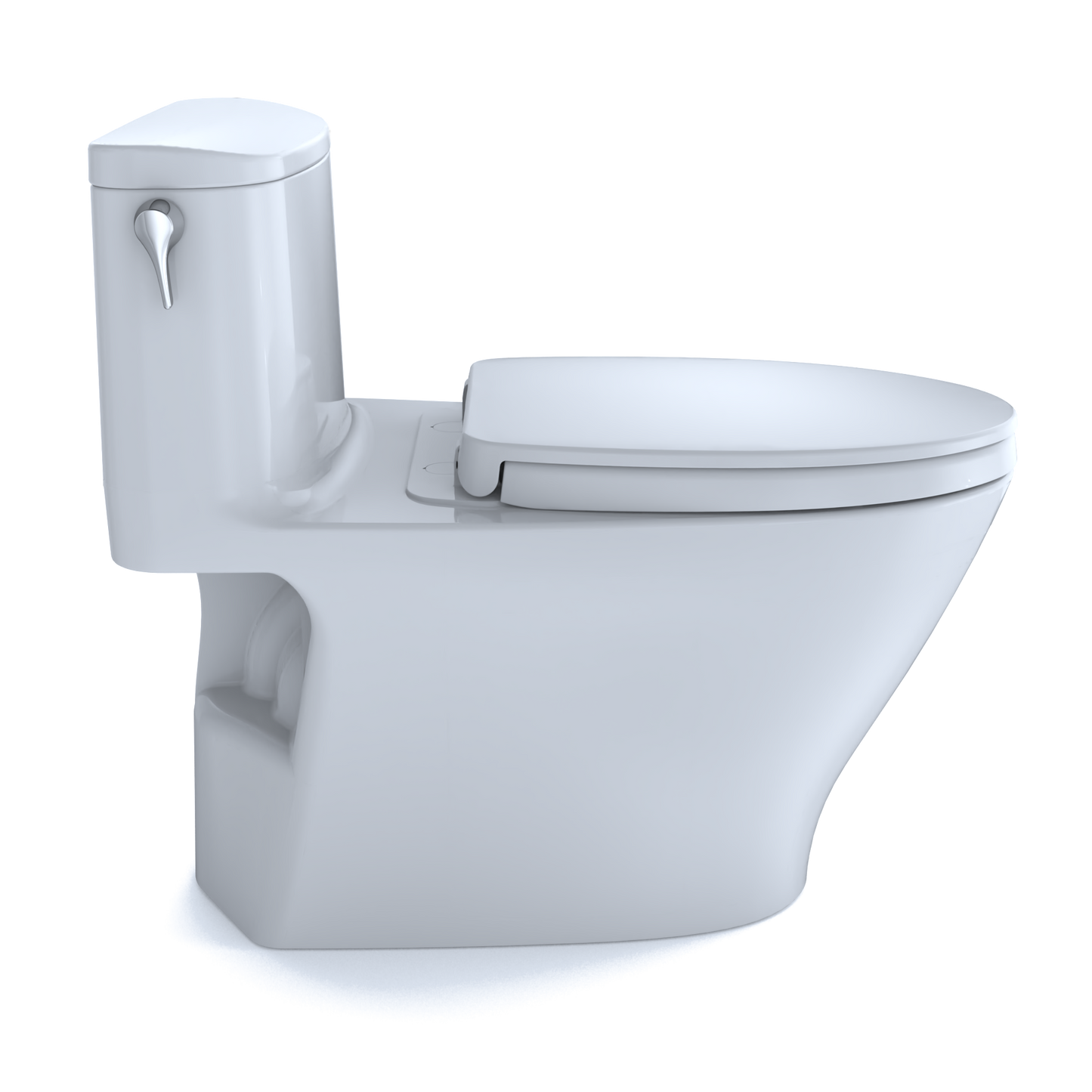 TOTO MS642124CEFG#01 Nexus One-Piece Elongated 1.28 GPF Universal Height Toilet with CEFIONTECT and SS124 SoftClose Seat , Cotton White