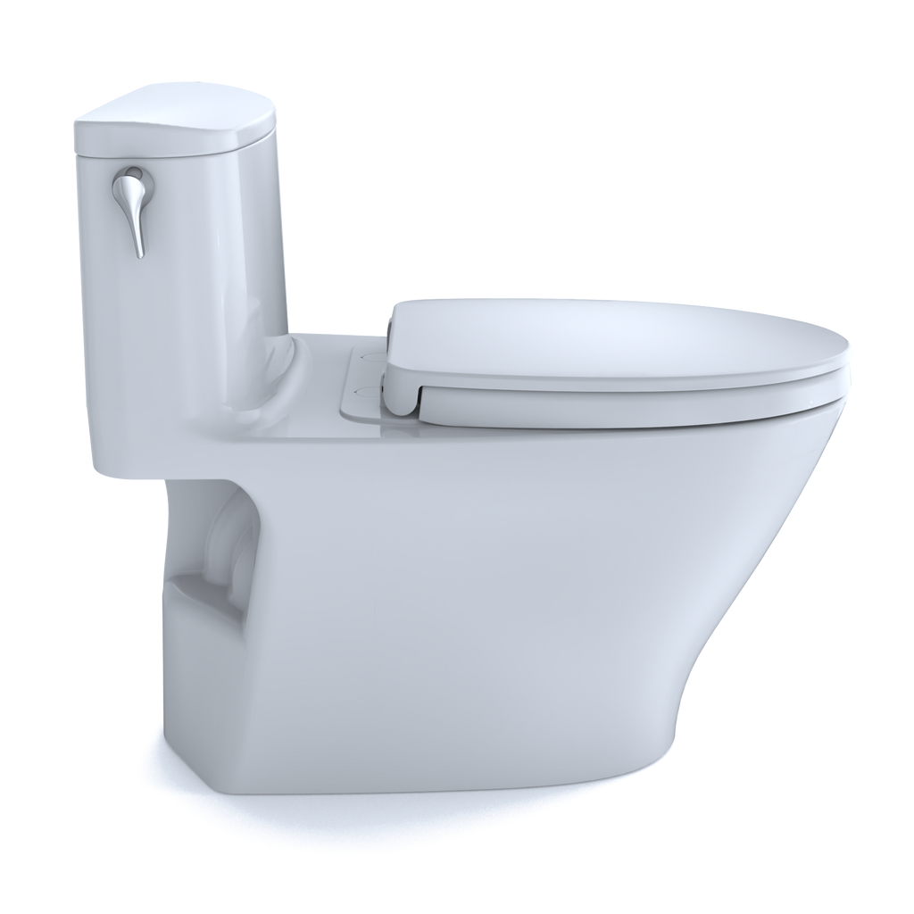 TOTO MS642124CUFG#01 Nexus 1G One-Piece Elongated 1.0 Gpf Universal Height Toilet With Cefiontect And Ss124 Softclose Seat - Cotton White