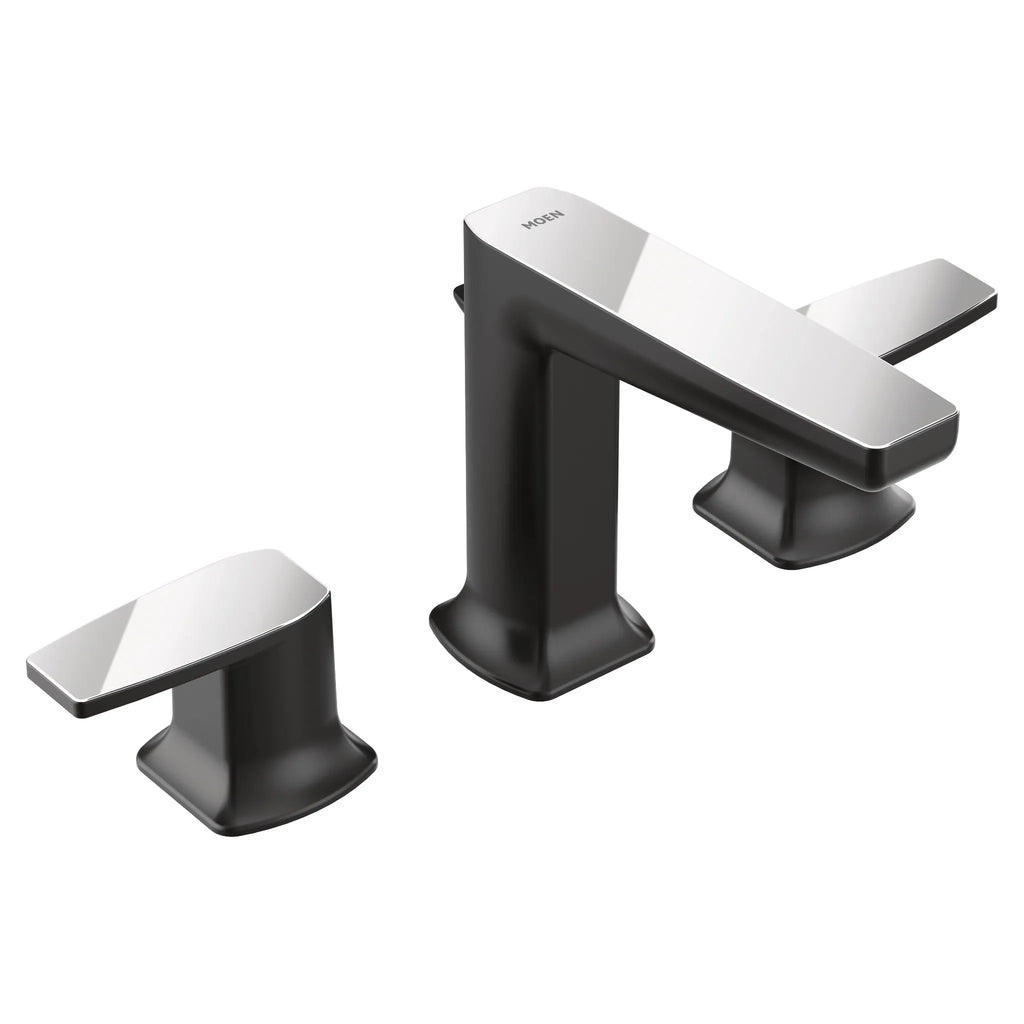 MOEN TS8002BLC Via  Two-Handle Bathroom Faucet In Matte Black/Chrome