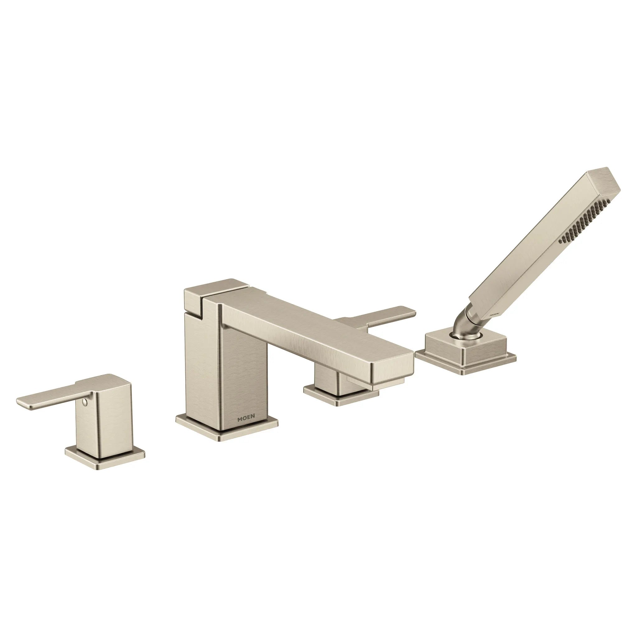 MOEN TS914BN 90 Degree Two-Handle High Arc Roman Tub Faucet Includes Hand Shower - Brushed Nickel