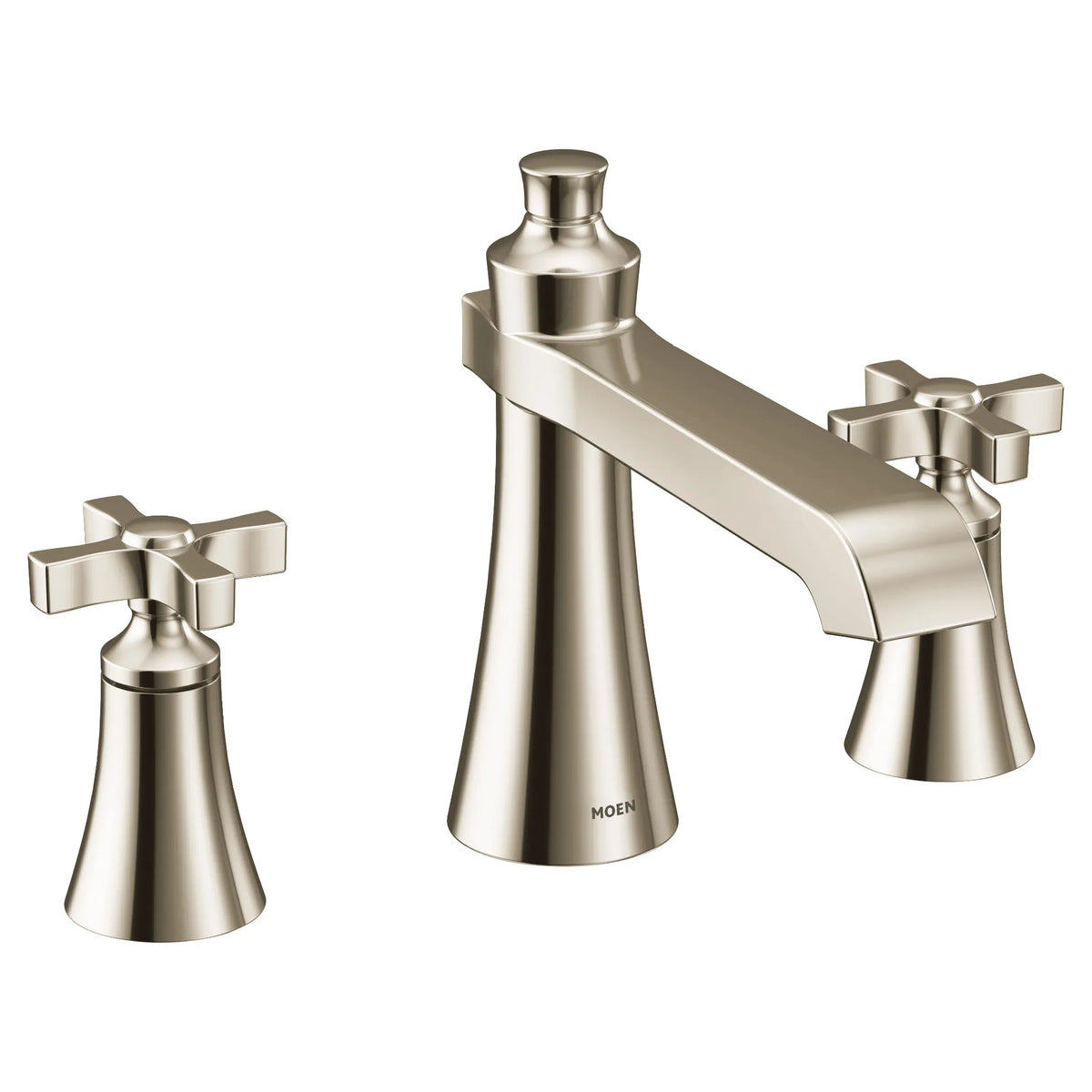 MOEN TS927NL Flara Two-Handle High Arc Roman Tub Faucet - Polished Nickel