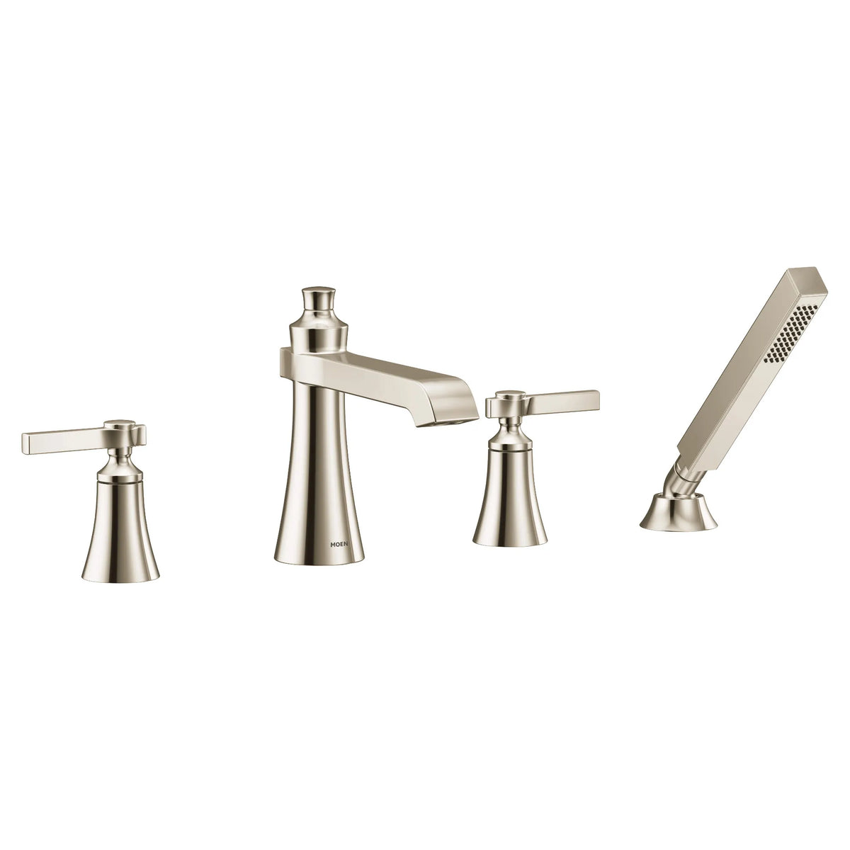 MOEN TS928NL Flara Two-Handle High Arc Roman Tub Faucet - Polished Nickel